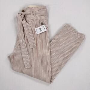 Free People Rumors Yarn Dye Harem Pant Women's Size 10 Beige Brown